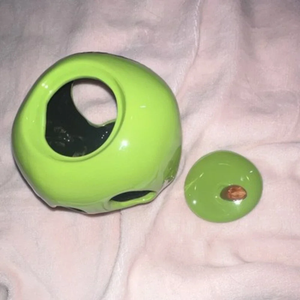 Disney Parks Snow White Poison Apple Skull Ceramic Cookie Jar with Lid